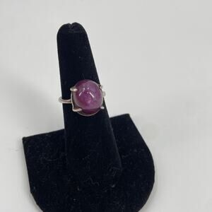 Sterling silver purple dyed agate ring